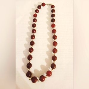 Vintage red bead choker necklace